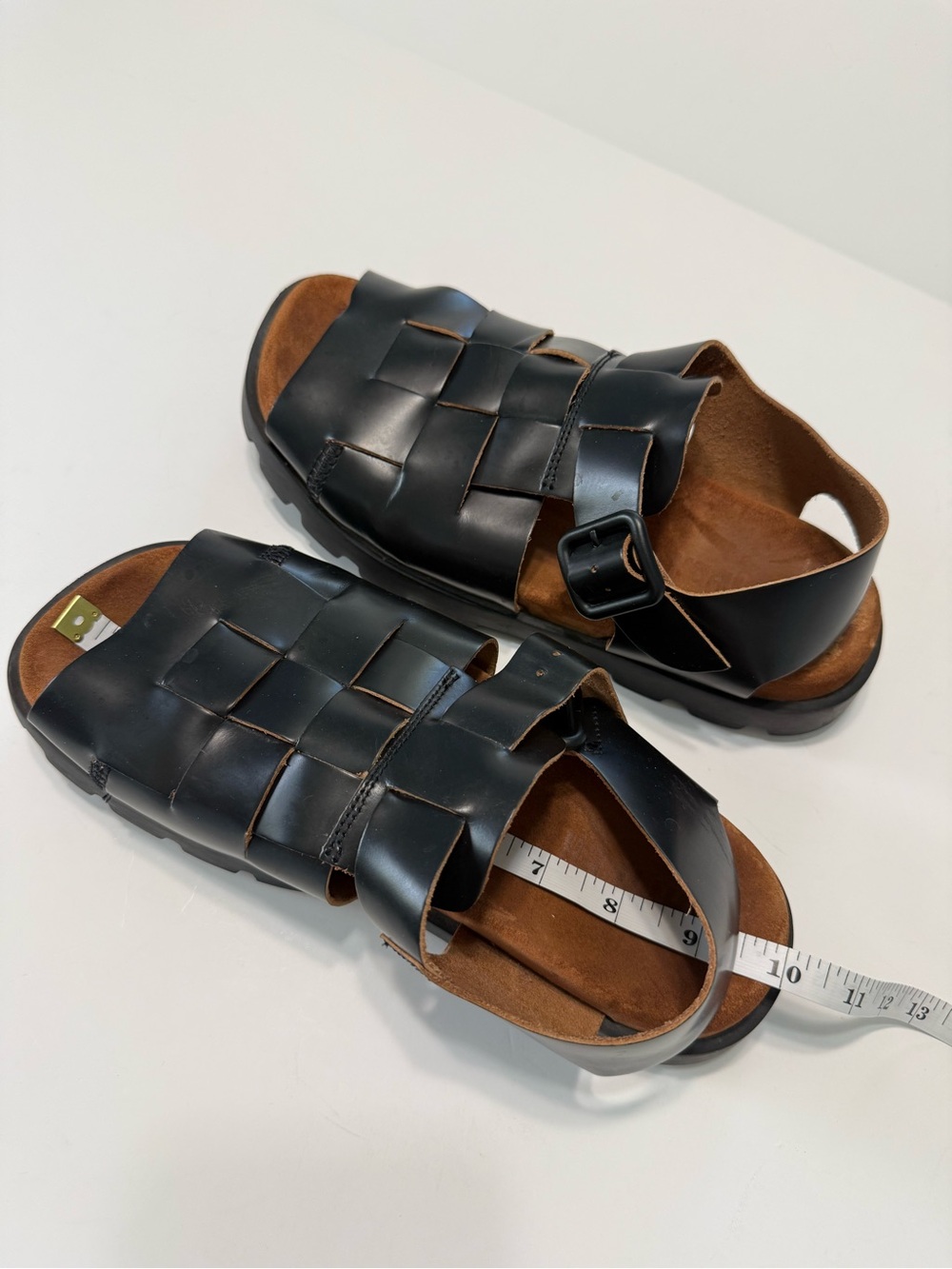 Camper Brutus Fisherman Black Leather Sandals Size 39 Lightweight Chunky - Picture 12 of 14